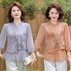 2026 Floral Summer Set for Middle-aged Women: Chinese Style Shirt Blouse