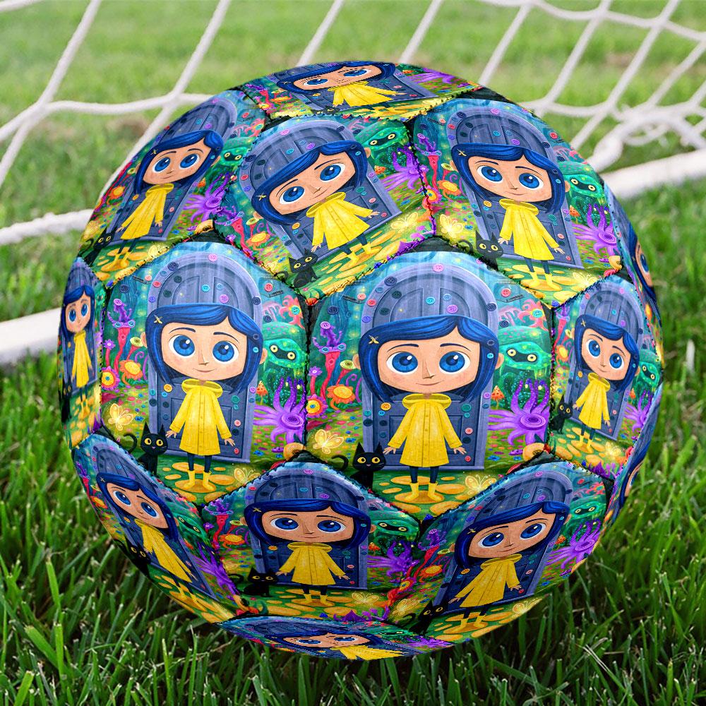 Coraline Print Size 5 Soccer Ball, Standard Match Football for Sports Game and Team Practice, Ideal Gift for Soccer Fans