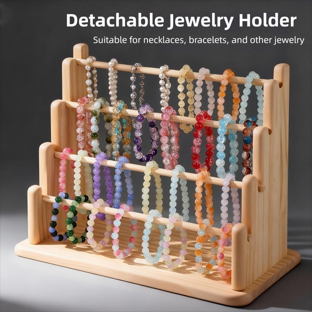 Space Saving Wooden Jewelry Display Stand Multi-functional Jewelry Display Rack Bangle
