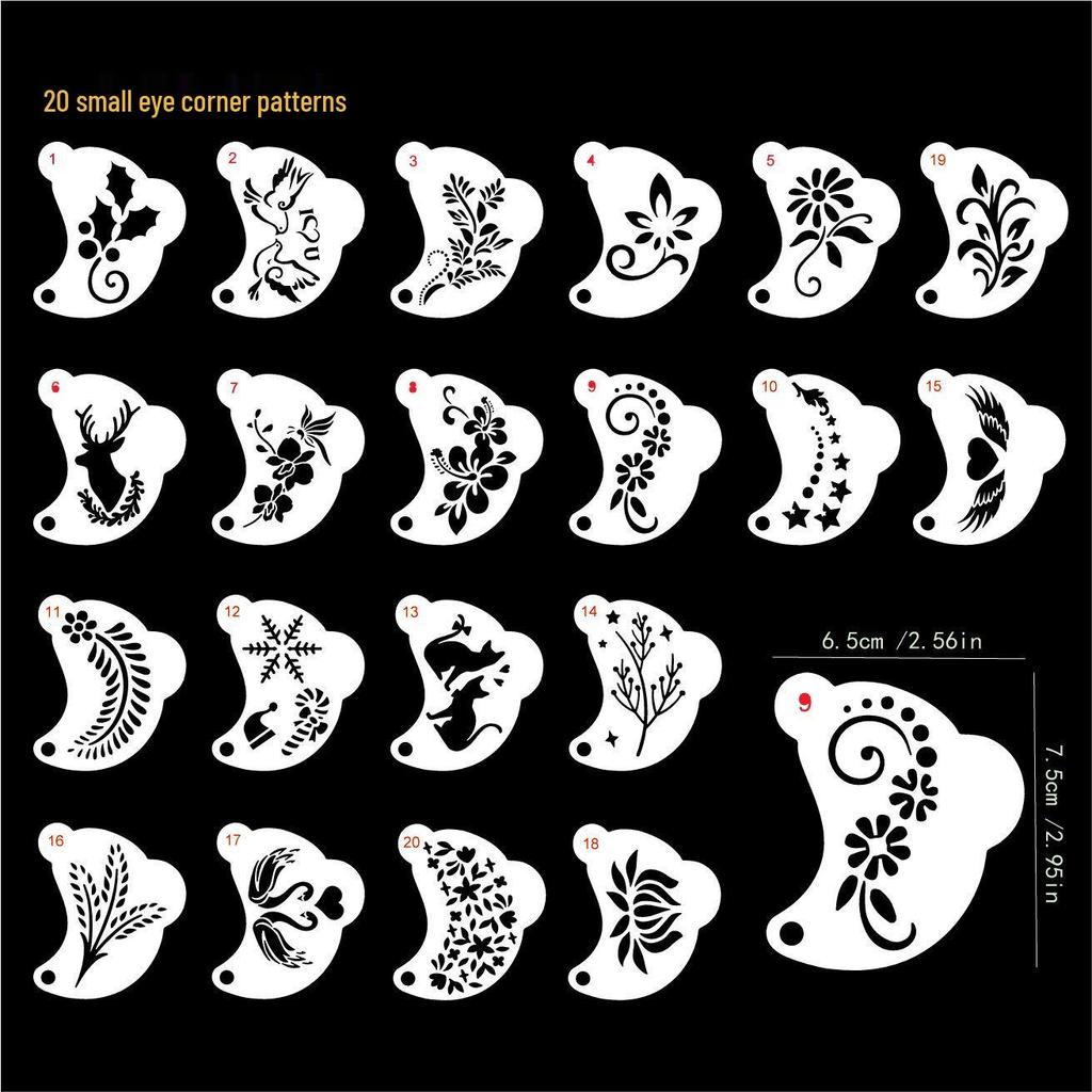 Kinderschmink-Schablonen-Set für Gesicht & Körper für Festivals & Bühnen-Make-up