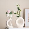 Creative Small Flower Insert Accompanied By The Sun And The Moon Ceramic Vase Home Desktop Simple Soft Decoration Ornament