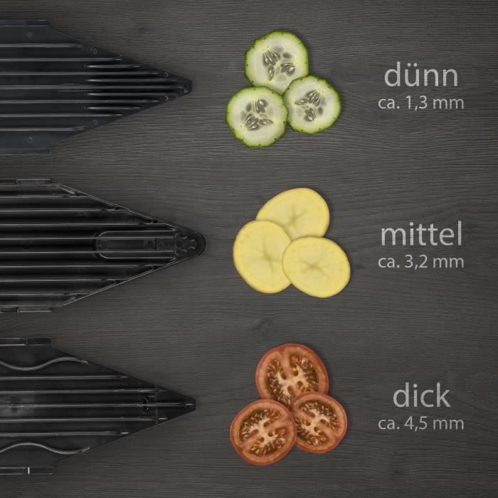 Mandoline - börner - v6 hobel el basis set - coupe légumes &amp; fruits - poussoir de sécurité - noir