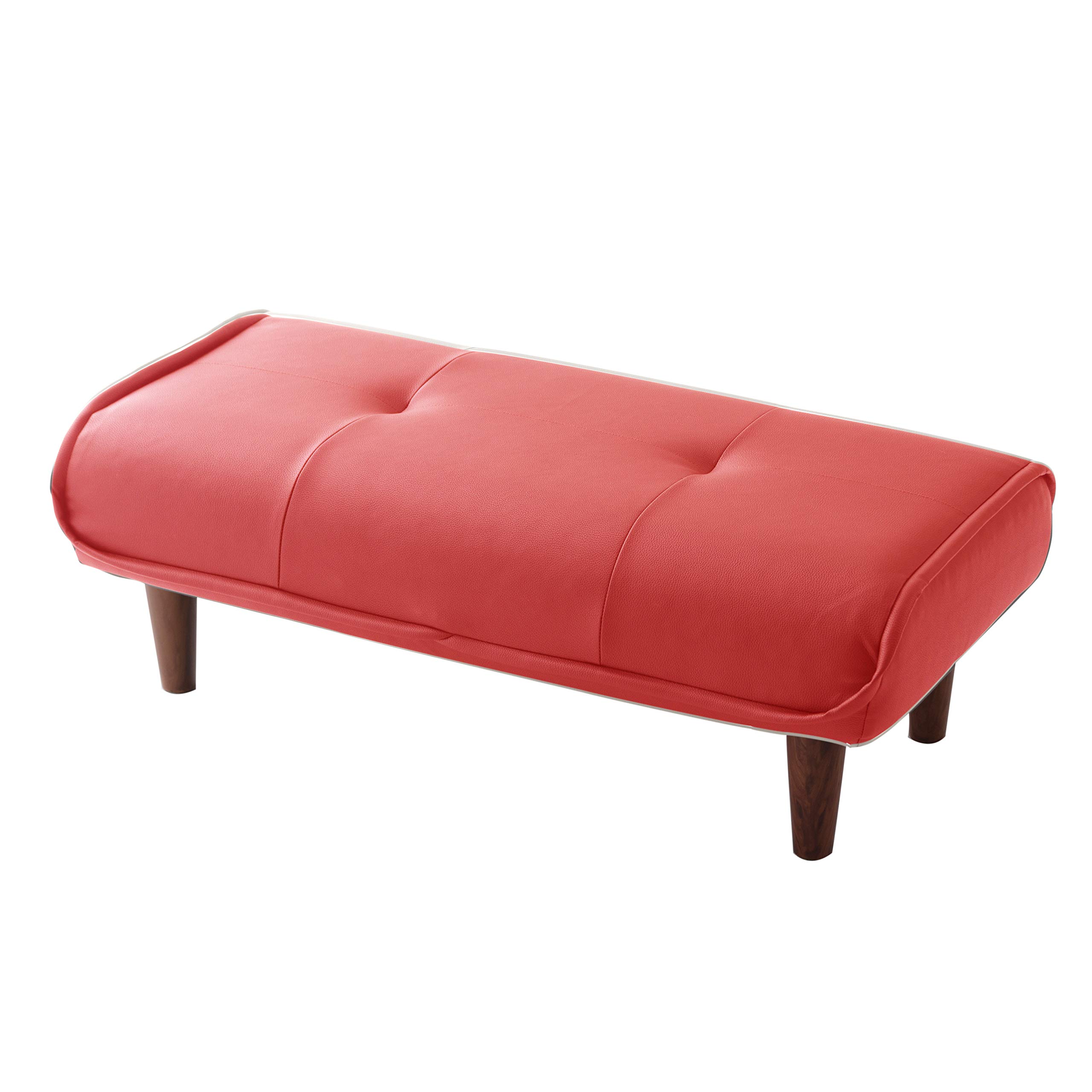 

Celtan Ottoman Stool with Waraku no Pocket Synthetic High Japanese-made Footrest, Kiwami, 2-Seater, Coil, Leather, Red, Resilience, A280p-596RED