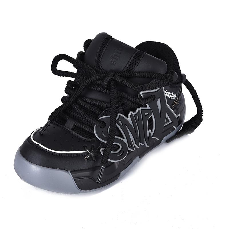 

2024 Outdodr Shoes Кроссовки Баскетбольная обувь Уличная студенческая подвижная обувь на толстой подошве для мужчин и женщин 36 чёрный
