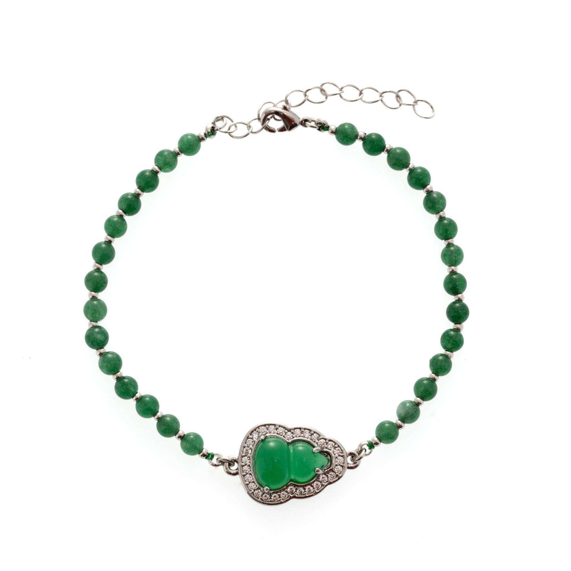

Light Luxury Green Natural Stone Gourd Women S Fashion Bracelet Girls Jewelry Couple Silver Jewelry Birthday Gift For Girlfriend
