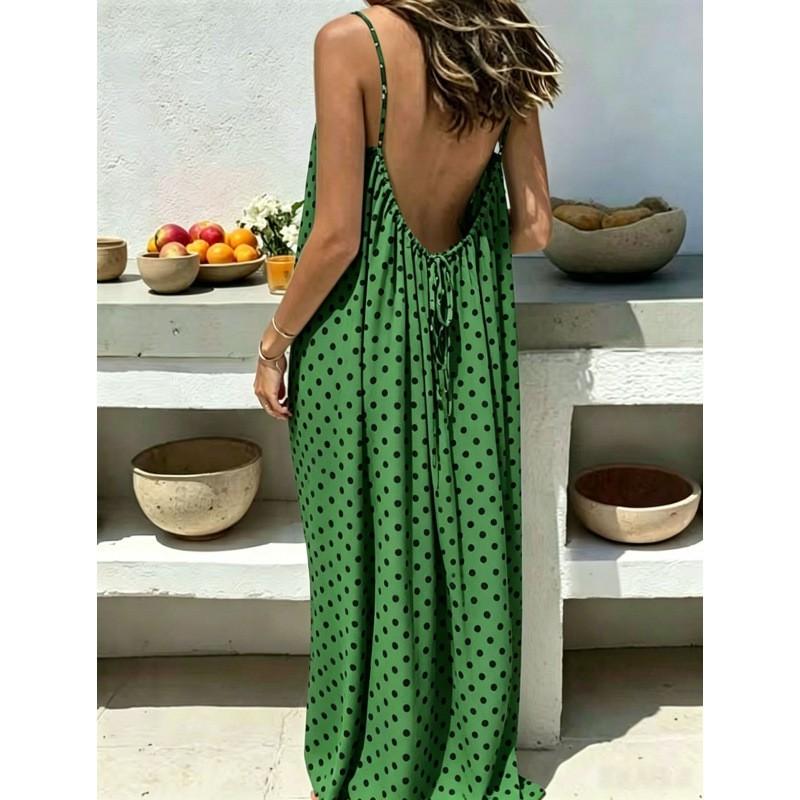 Long Backless Sleeveless Wrap Dress Women 2026 Loose Fit Casual Beach Vacation