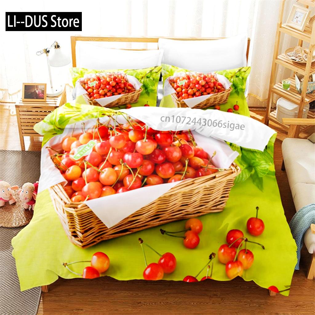 Summer Fruit Queen Bedding Set Duvet Cover Set Bedding Digital Printing King Size Duvet Cover Set Bedding Sets