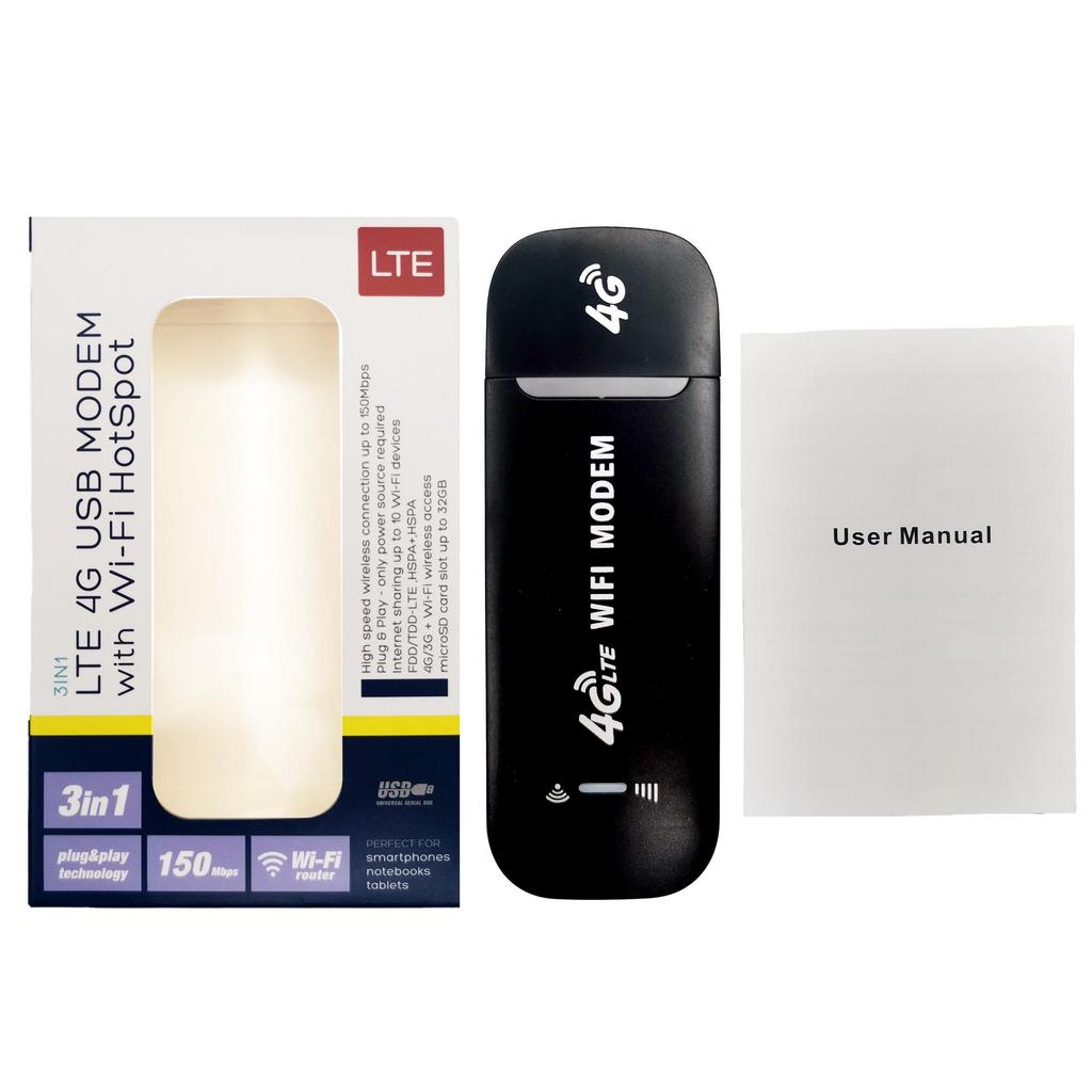 4G Portable WiFi USB Dongle Router with SIM Card Slot