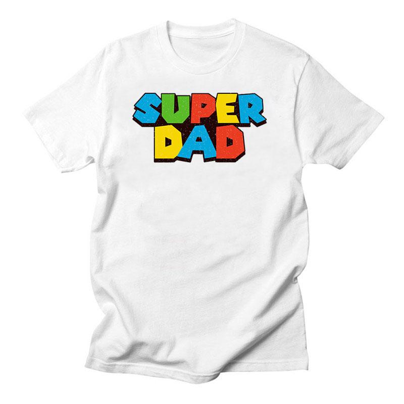 Super Dad T-shirt Fashion Harajuku Vintage Short Sleeve Versatile 100% Cotton Streetwear Casual O-Neck Tops Fathers Day Gift