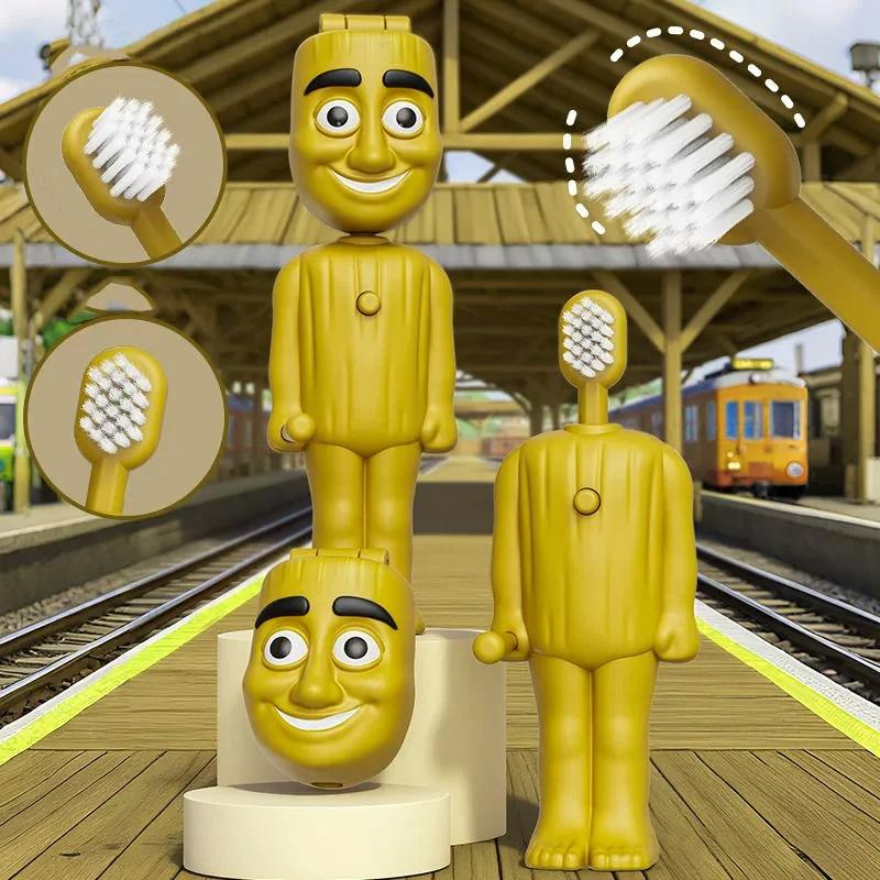 3-1Pcs Tun Tung Sahur Figure Toothbrushes Travel Portable Compact Telescopic Soft Bristle Toothbrush For Children Tooth Brush