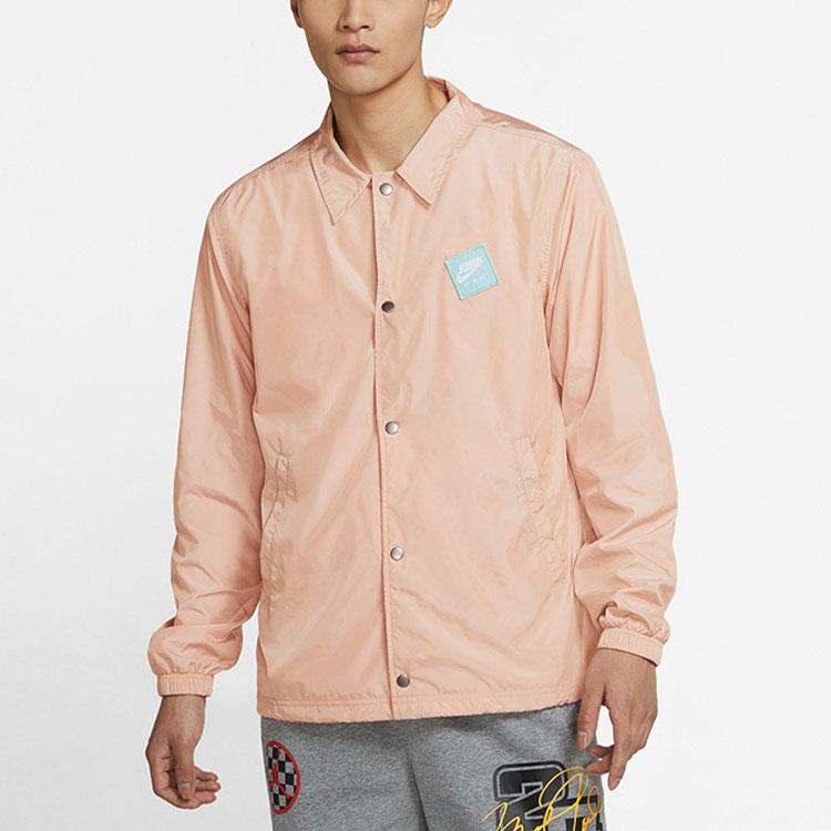 Jordan Alphabet Print Woven Sports Jacket Men Outerwear Pink CZ4825-805
