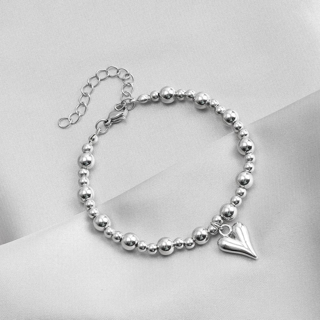 Unique Metal Beads Chain Heart Necklace Bracelet for Women Unisex copper Color Grunge Zircon Set Steampunk Fashion Zircon Set