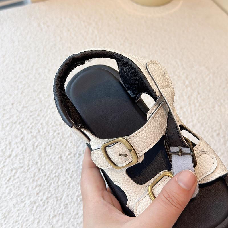 Dziecięce sandały high top dla dziewczynek 2025 lato nowe sandały rzymskie plażowe dla malucha antypoślizgowe wszechstronne szykowne wygodne fajne sandały gladiator