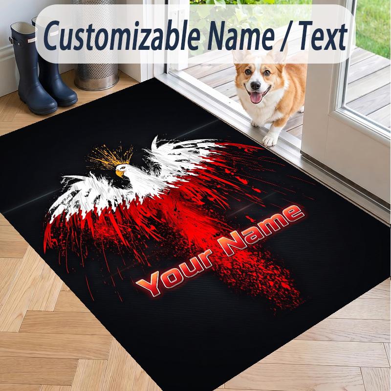 Custom Text Printed Rug Poland Non Slip Floor Carpet For Home Room Decor