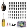 Tire Repair Rubber Nails Kit with 2 Sizes,2026 New Vacuum Screw Type Tire Plug Fast Tool with Screwdriver,Self-Service Screw In Tire Plugs Repair
