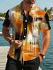 2026 Camisas de Verano Vintage para Hombre Cuadros Geométricos Cuadros Manga Corta Solapa Estampado 3D Camisas Hawaianas de Vacaciones Ropa Casual para Hombre