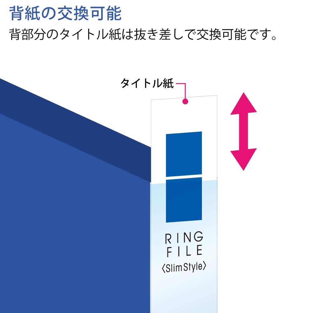 Kokuyo Ring Slim PP Sheet B5 220 File, Style, Cover, Size, Horizontal, Sheets, Blue, F-URF436B