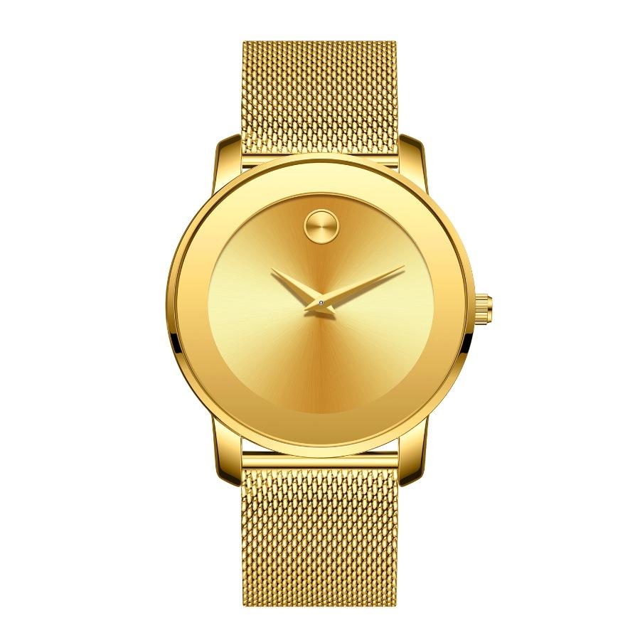 

Роскошные наручные часы бренда MISSFOX Минималистичные модные кварцевые часы Классический дизайн Водонепроницаемые часы из нержавеющей стали с сетчатым браслетом золотой