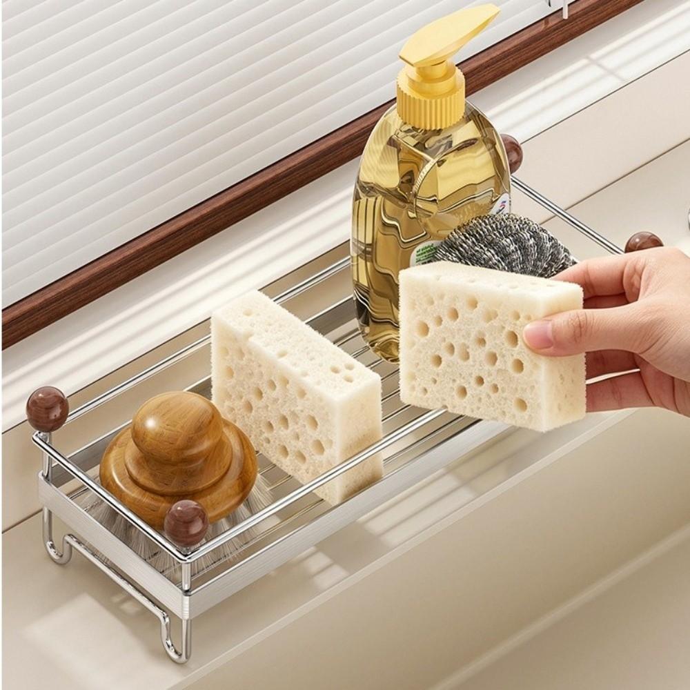 Stainless Steel Cosmetic Storage Stand Waterproof Kitchen Sink Storage Rack Bathroom