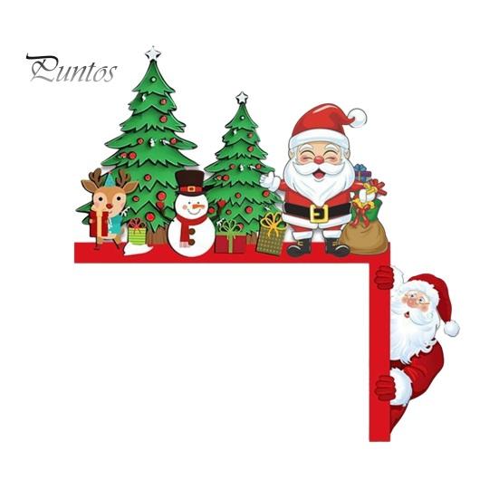 Decorare Colț Usa de Crăciun Topper, Panou din Lemn, Om de Zăpadă Moș Crăciun Omuleț de Ghimbir Pom de Crăciun Panou Cadru Om Decor pentru Casă Petrecere de Sărbători Toppere Decorative