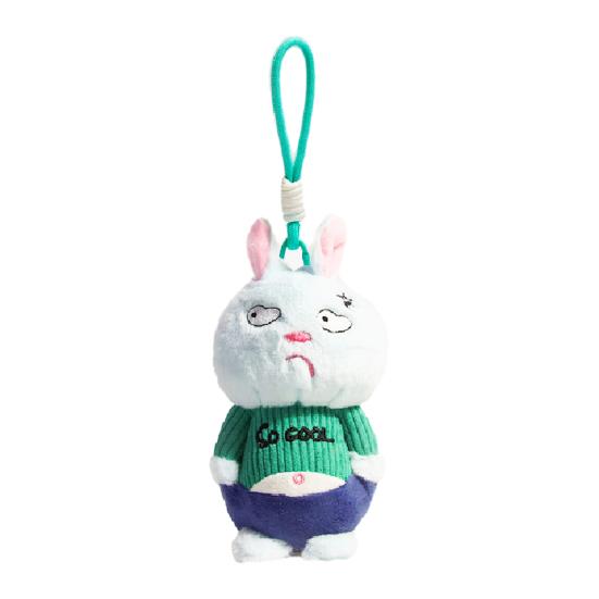 Kawaii Plush Pendant Cute Animal Keychain Soft Fluffy Tsundere Emoticon Bag Charm for Backpack Purse