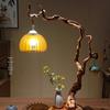 Withered Wood Azalea Root Table Lamp - Chinese Style Tea Room Atmosphere Light, Root Carving Decoration Ornament, Handmade DIY Lighting.