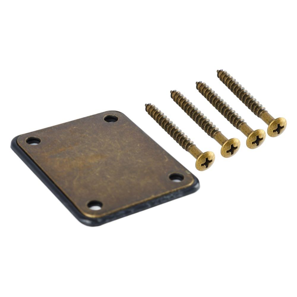 Metal+Plastic Material Electric Guitar Plate 4 Holes Bass Neck Plate For Electric Guitar