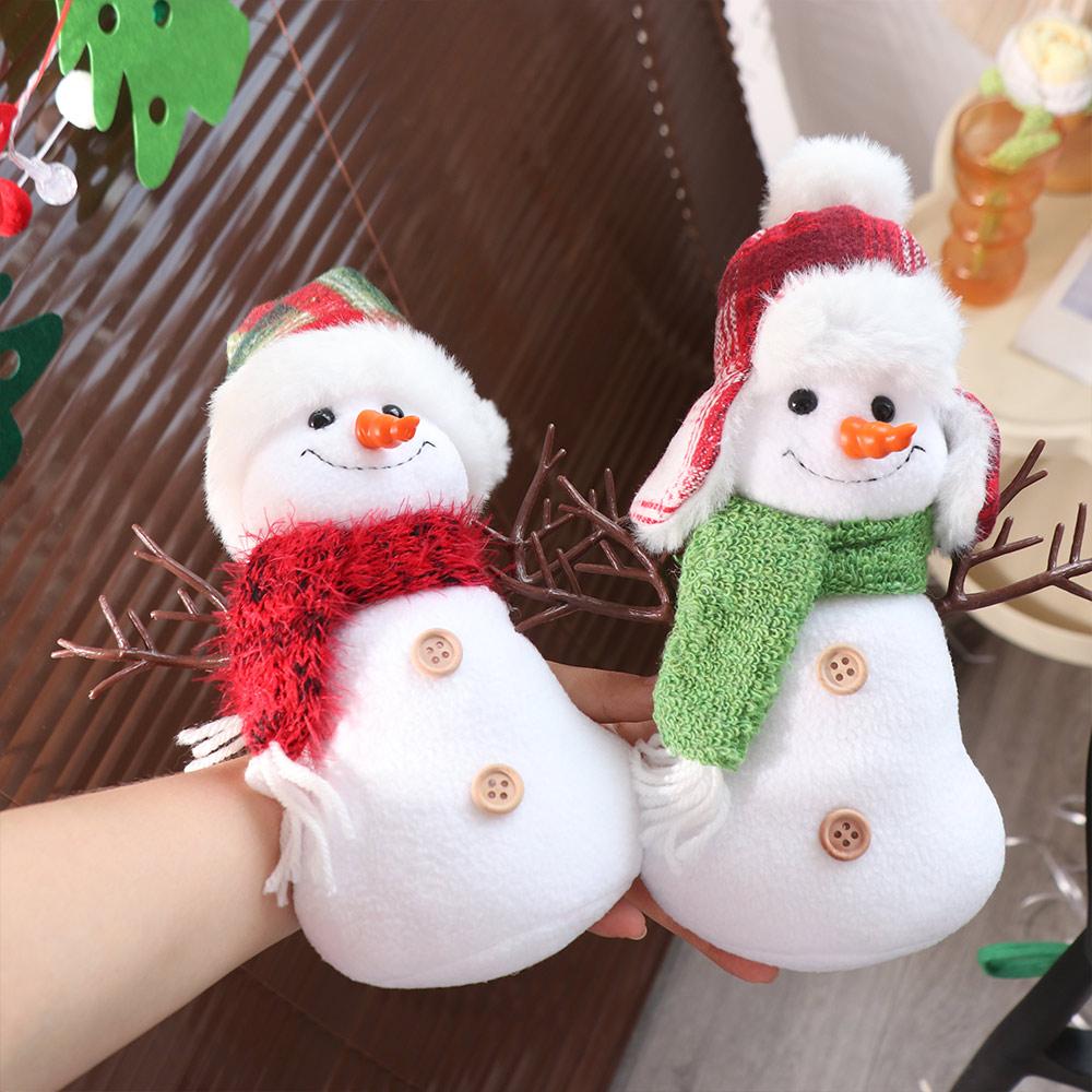 Cute Plush Snowman Doll Toy Sitting Merry Christmas Decorations  Home Decoration