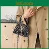Trendy Retro Leopard Print Casual Shoulder Bag Stylish Small Square Purse In Black Green Purple Brown