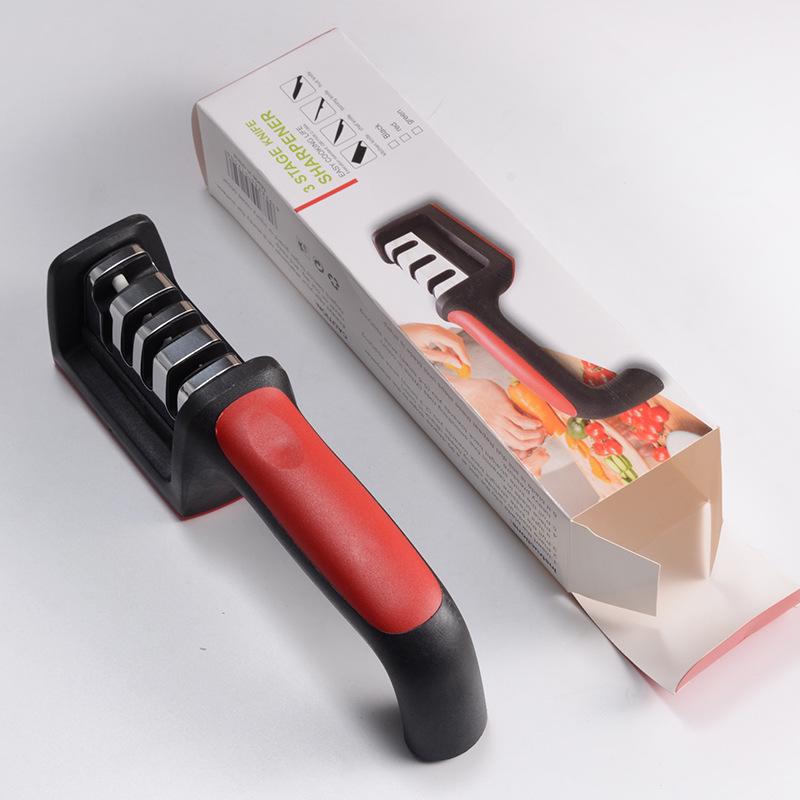 Four-Stage Multifunctional Knife Sharpener with Stone Rod for Household Use