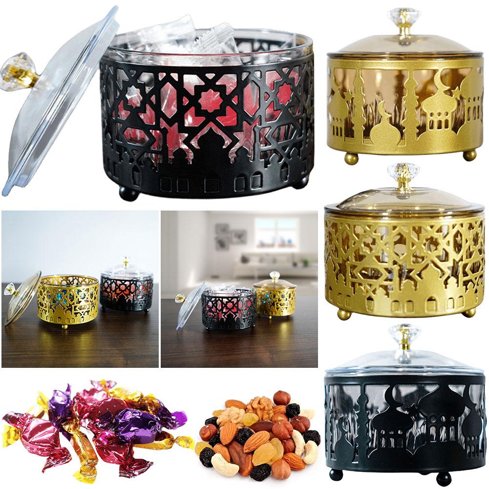 Eid Mubarak Dessert Tray Nuts Serving Tray Home Decor Ramadan Dinner Plate Eid Tableware Candy Plate for Muslim Party Festival