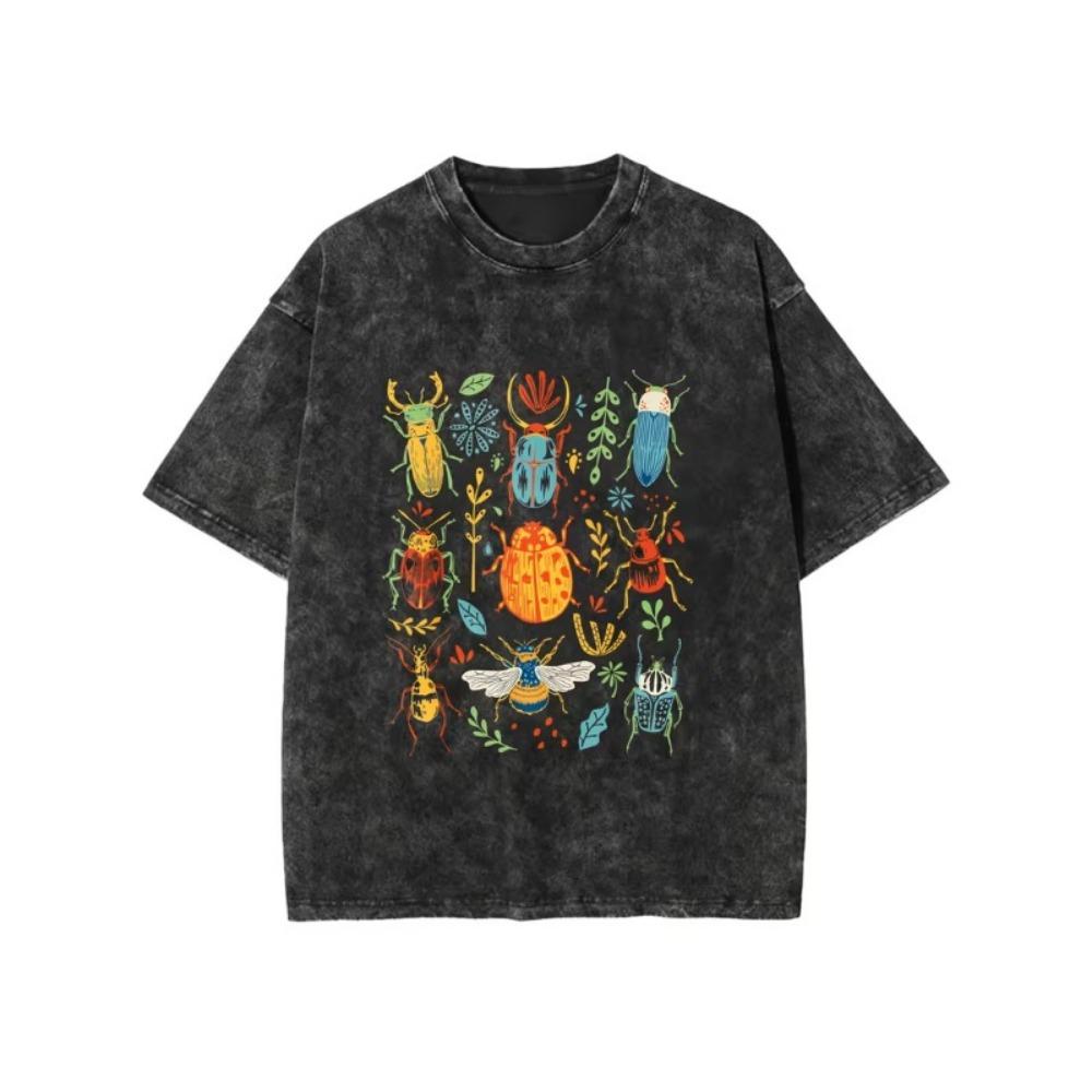 T-shirt Vintage con Stampa di Razze di Galline Carine Grafica Divertente di Animali da Fattoria Casual Girocollo Manica Corta per Uomo Donna