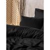 Parure de lit - 1 housse de couette 220 x 240 cm + 2 taies d'oreiller 60 x 60 cm - 100% coton renforcé - Noir