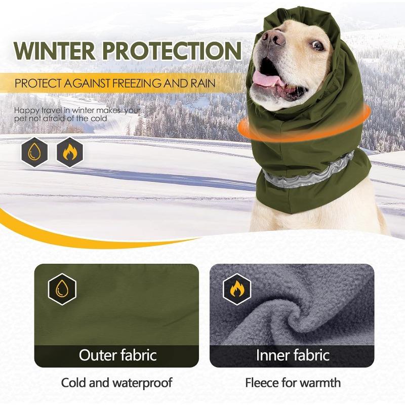 Adjustable Dog Head Cover Dog Neck Warmer Rainproof Dog No Shake Head Wrap Fireworks Pet Grooming Headband Pet Neck Gaiter