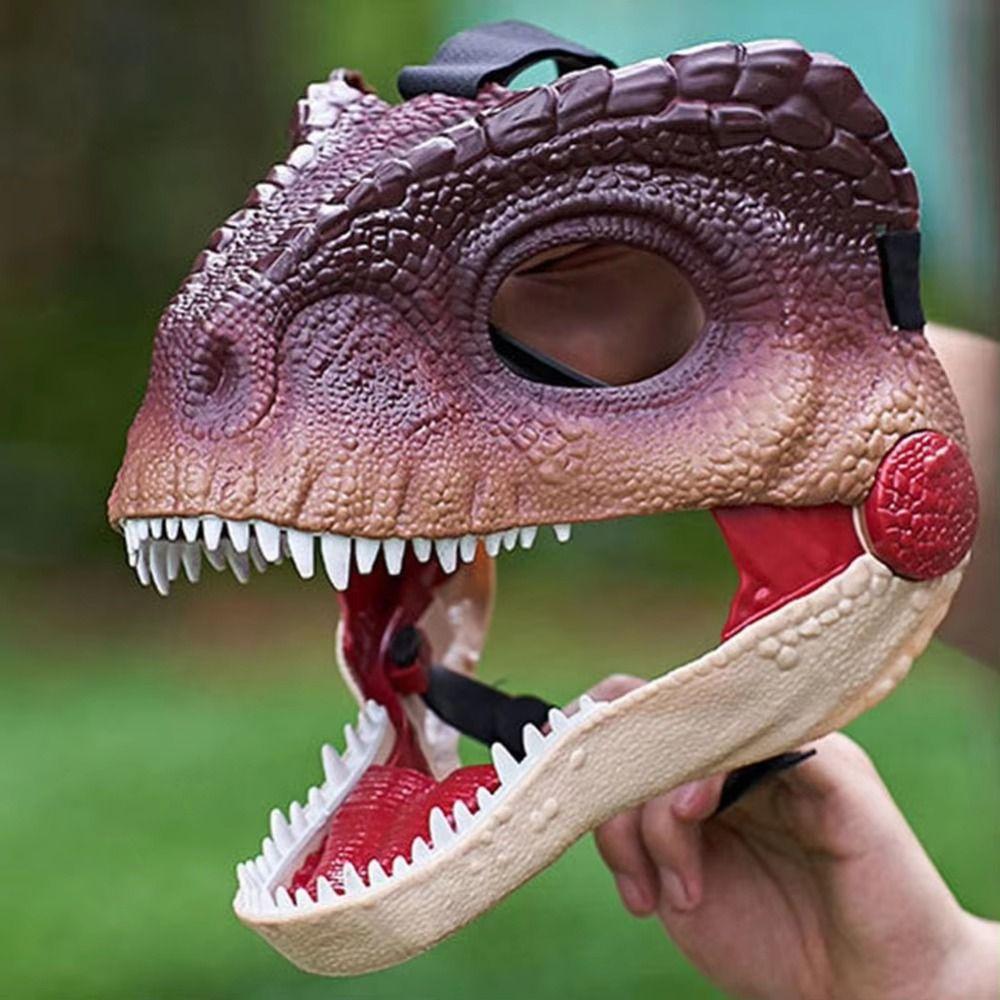 Sound 3D Dinosaur Mask Movable Mouth Dinosaur Head Face Cover Dinosaur Mask Headwear  Kids Children