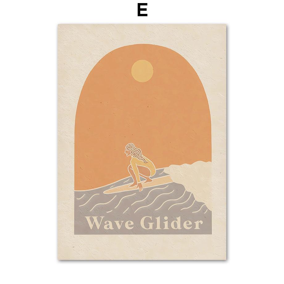 Meeresstrand Mädchen Palmen Landschaft Wandkunst Leinwandbild Abstrakte Poster Drucke Hotel Bar Wandbild Für Wohnzimmer Dekoration