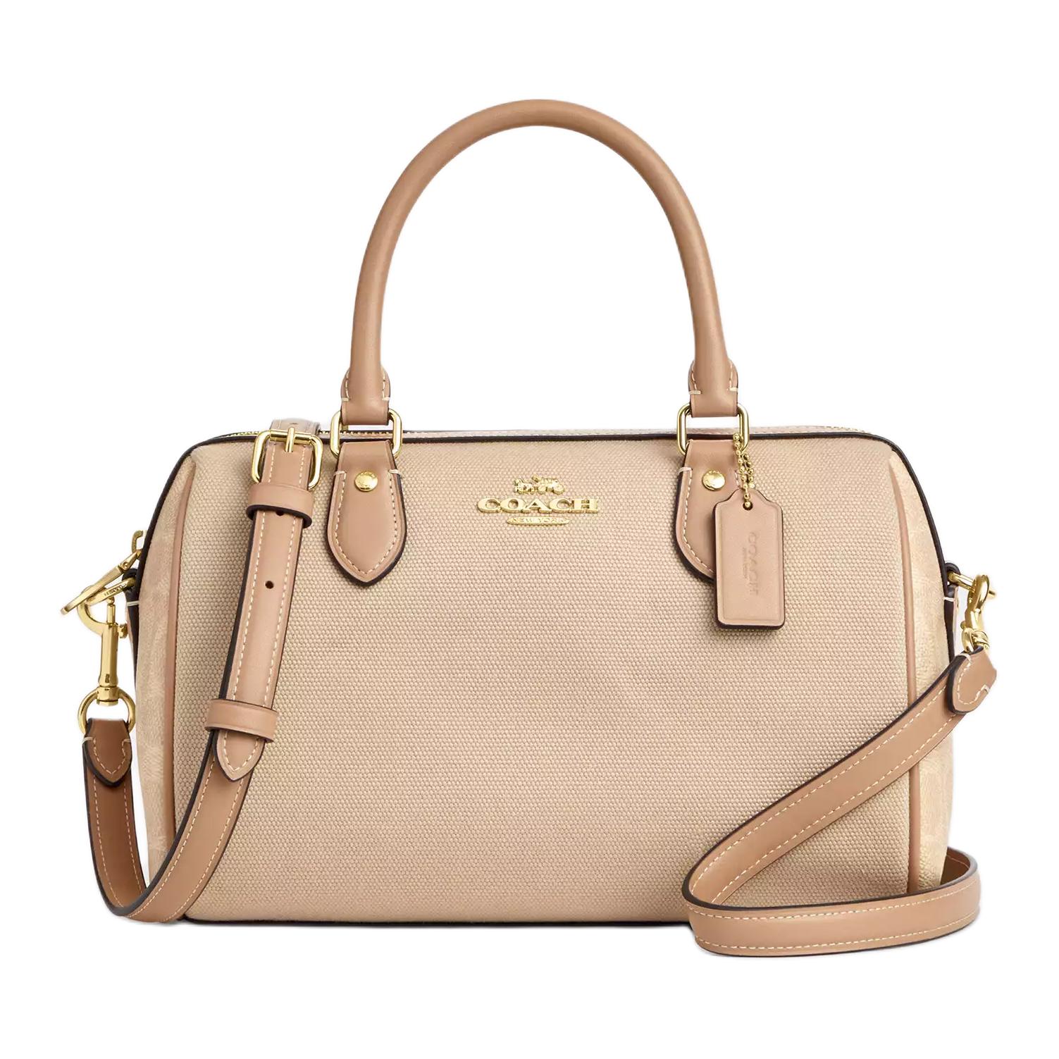 

Coach Rowan 25 Logo Zip Closure Coated Canvas Tote Bag Medium Women tote bags Brown CAK58-IMLG6 Basic Set (Bag+Dust Bag)