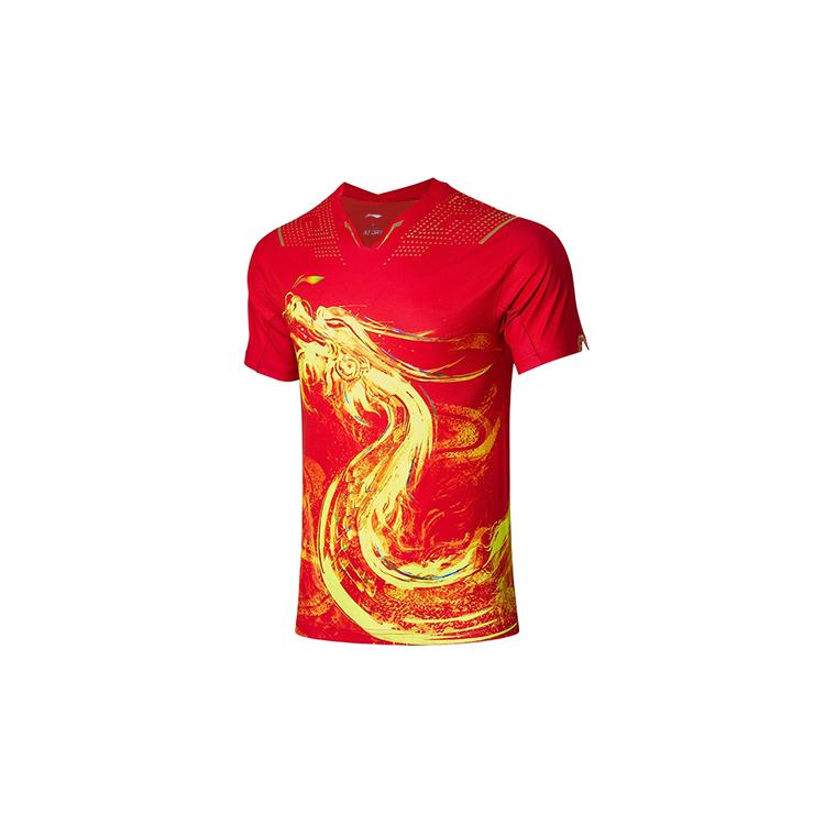 Li Ning Table Tennis Collection T Shirt Men's Red AAYR361-1