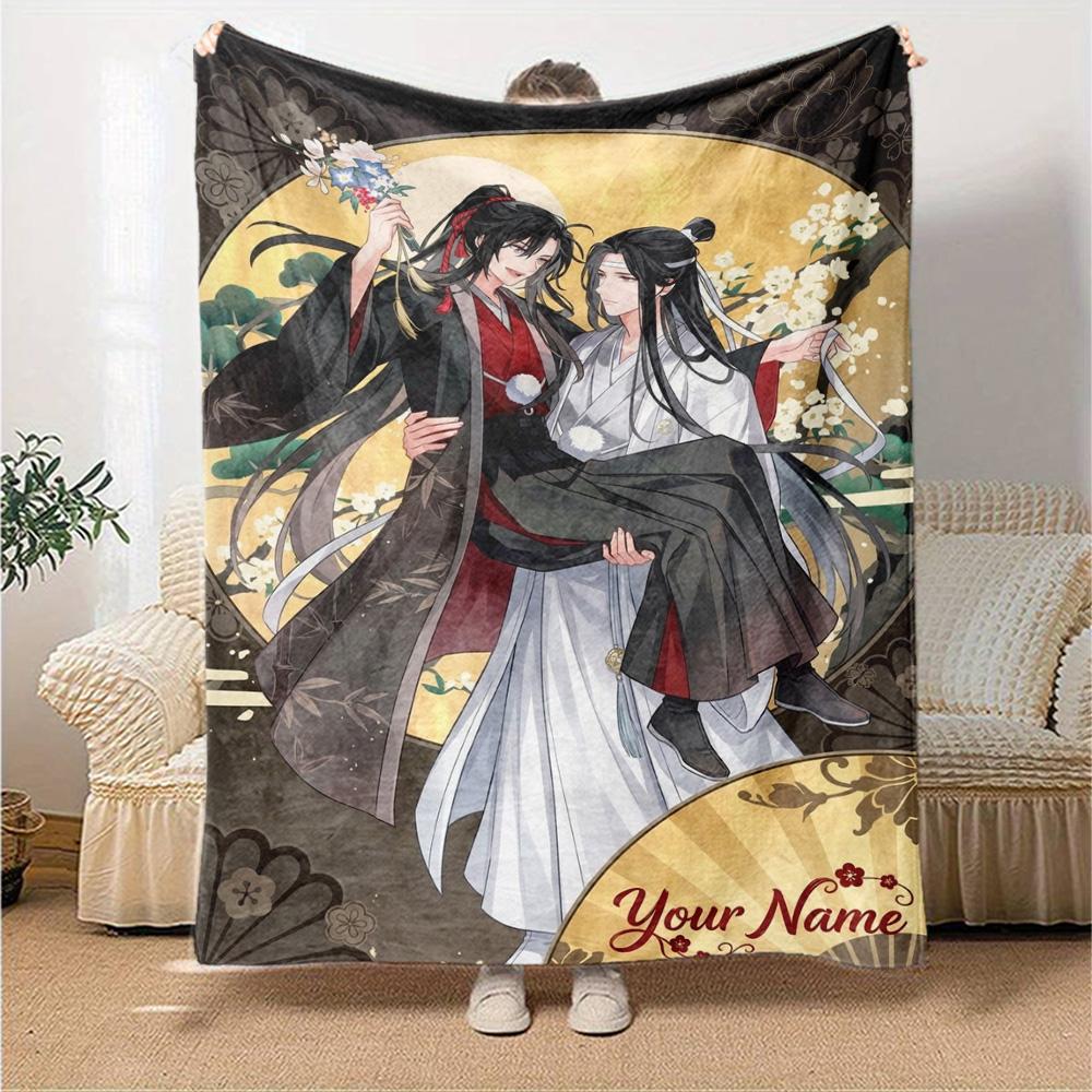 Name Custom Mo Dao Zu Shi Print Flannel Blanket High Quality Warm Comfortable Cover for All Seasons Perfect for Gifts Home Decor