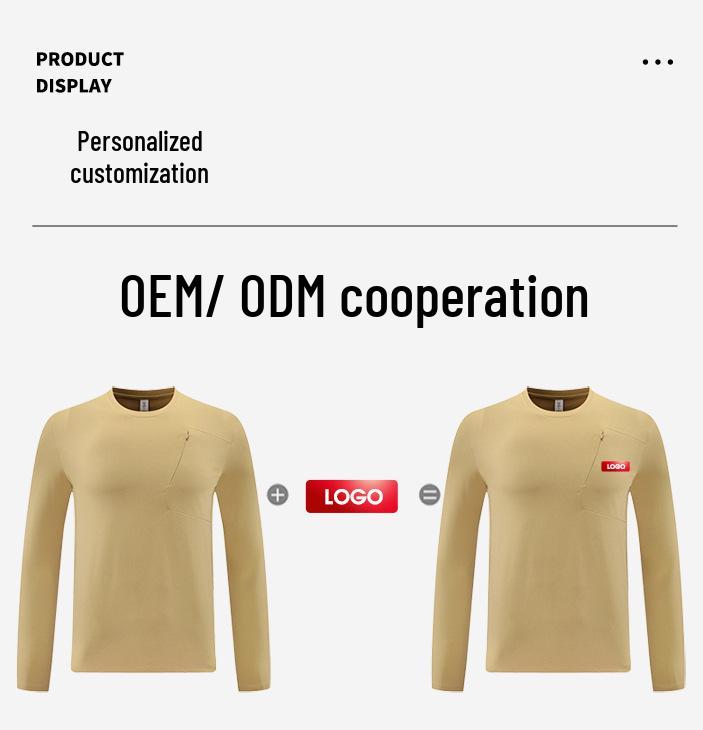 Herr Andningsbar Snabbtorkande Långärmad Rundhals T-shirt för Vår Utomhusvandring