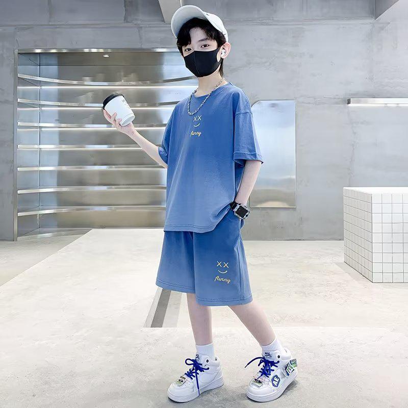 

Модный летний костюм-двойка для мальчиков 2025: Уличный стиль с короткими рукавами Size 170