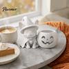 Festive Home Decorations Halloween French Bulldog Witch Statue, 3D Printed Pumpkin Candle Holder, Party Table Decor Cute Dog Figurine Tabletop