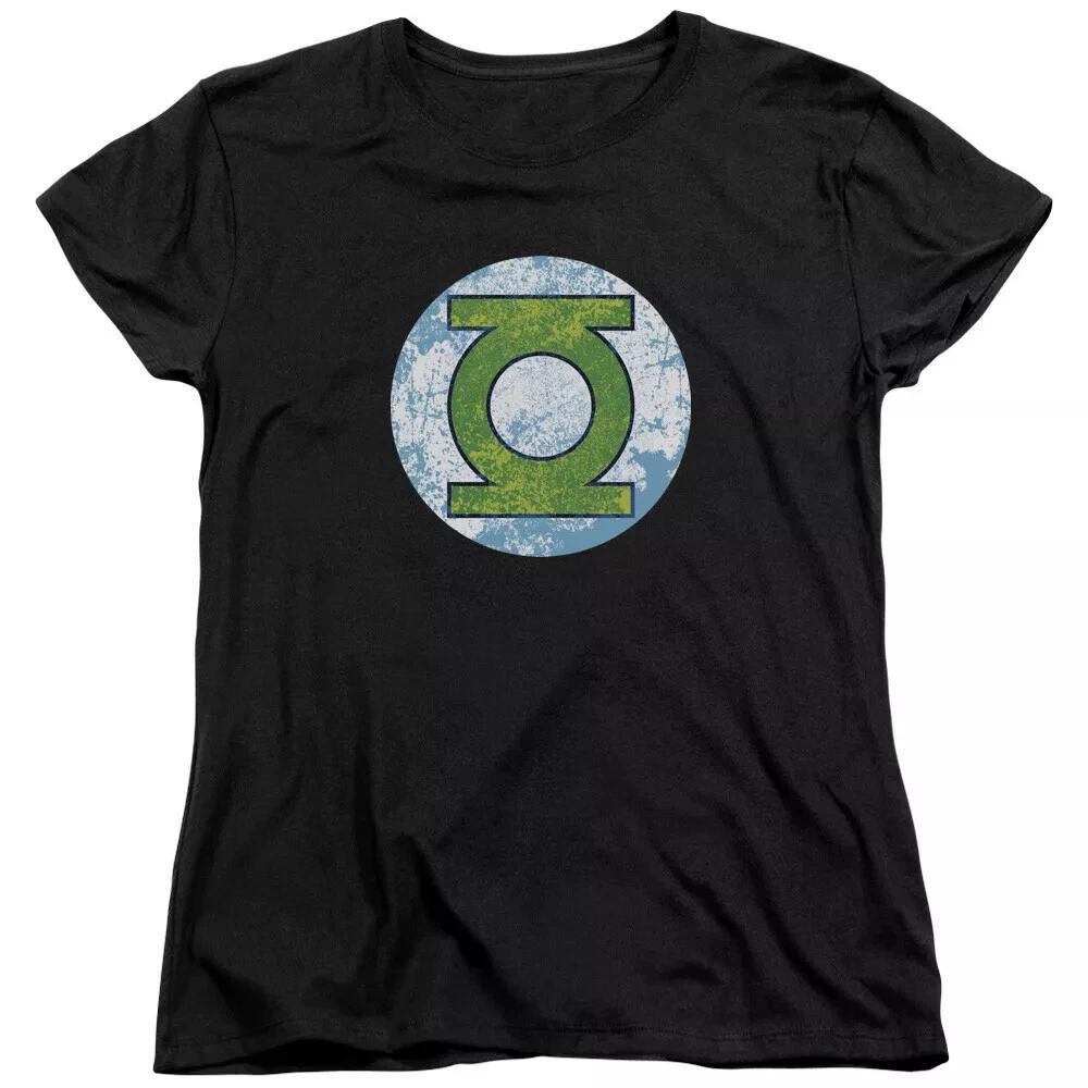 Green Lantern  Distressed Neon Logo  Women s T-Shirt S