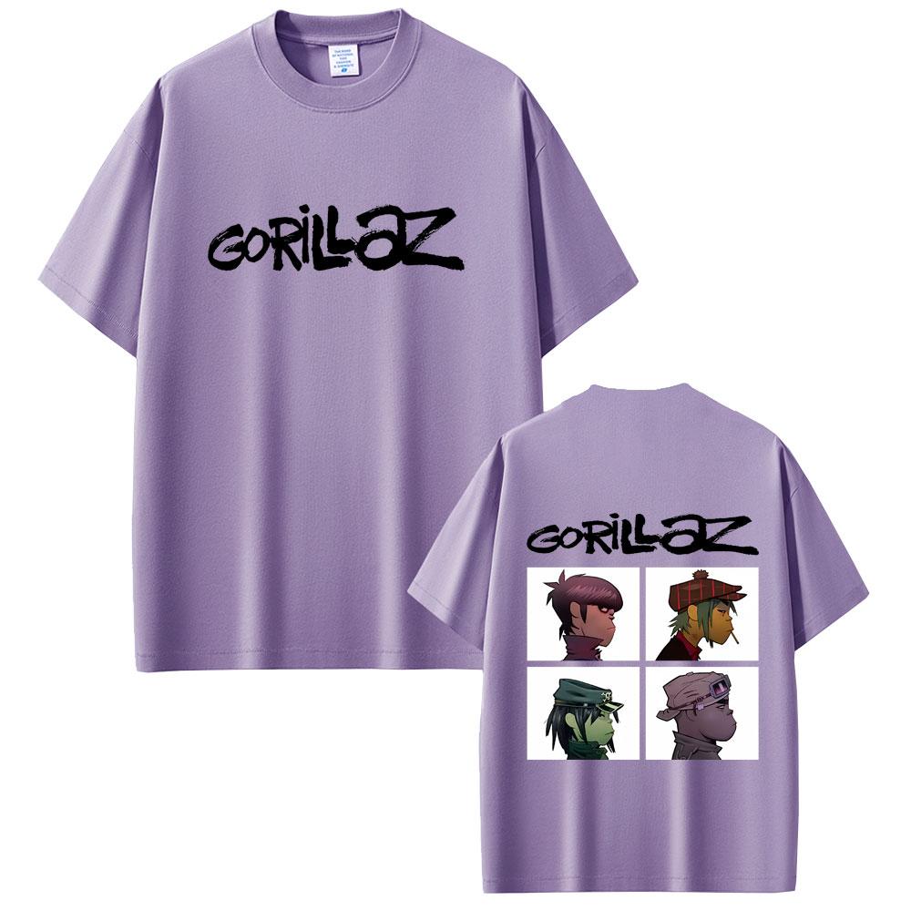Rock Band Gorillaz Demon Days Album Graphic Tshirt Men Women Hip Hop Alternative Vintage Oversized Tshirt Male Casual T Shirts