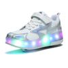 27-40 Kid's Lighting Sneakers Rubbing Shoes Children's Shoes Solid Milky Patch Can Charging Lantern Shoes