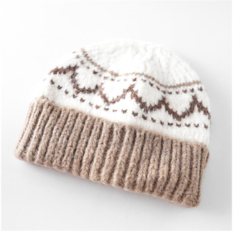 Unisex Retro Jacquardstickad Mössa Varmt Öronskydd Höst Vinter