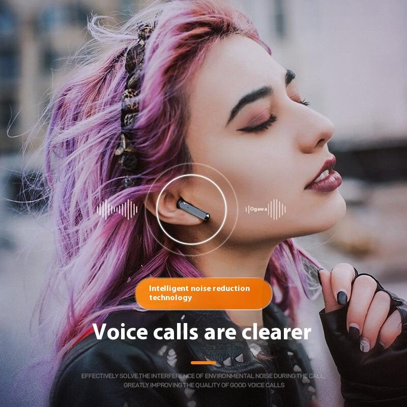 Wireless Bluetooth Headset, Semi-in-ear Noise Reduction Intelligent Digital Display Super Long Battery Life Sports Headset