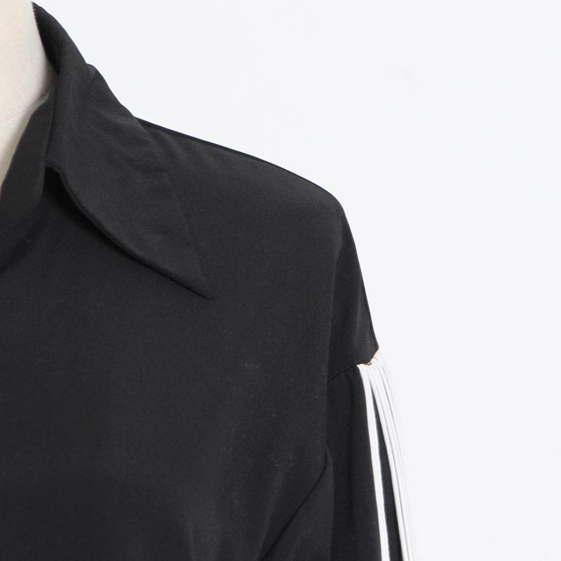 2025 Spring Korean Puff Sleeve Pleated Single-Breasted Loose Commuter Women's Shirt