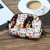 Portable Vintage Printed Coin Purse Cat Canvas Women Wallet Pouch Storage Bag Zipper Change Money Organizers Gift