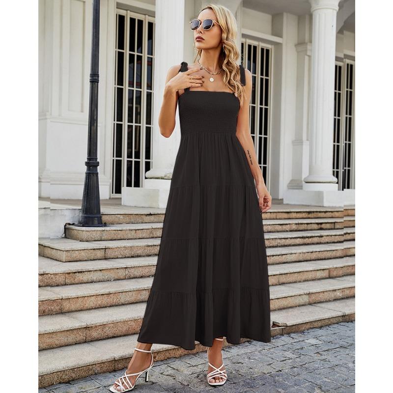 Sommer Damen Ärmelloses Pendler-Kleid mit Spice Girls Print Langes Trägerkleid Damen